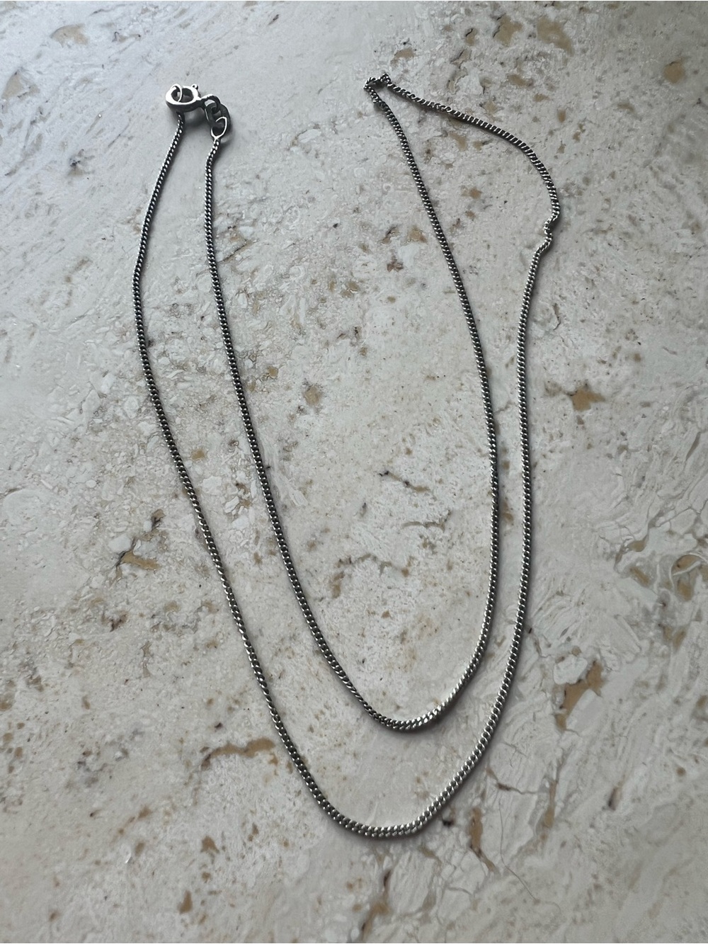 Sterling Silver Curb Link Double Chain Necklace 18 inches 1.5 grams